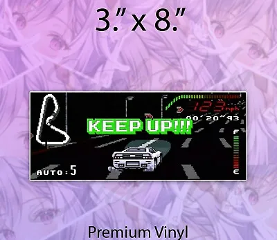 Keep Up 16 Bit JDM Car Drift Video Game Sticker Vinyl Decal Car Bumper Sticker • $5.58