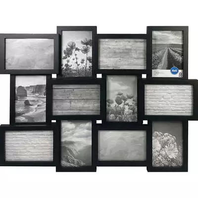 12-Opening Linear Black Collage Picture Frame (Holds 12 - 4x6 Inch Photos) • $20