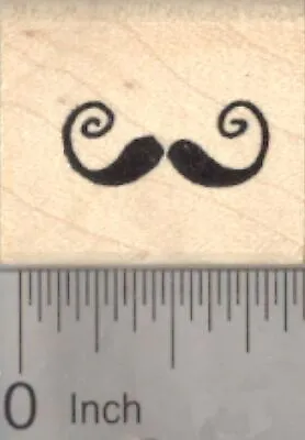 French Handlebar Mustache Rubber Stamp A21908 WM • $12