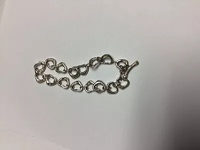 Sterling Silver Elsa Peretti Open Heart Tiffany Toggle Bracelet NEEDS REPAIR • $20