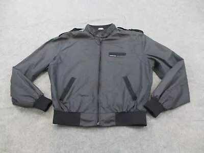 Members Only Jacket Mens Large Black Racer Bomber Coat Full Zip Adult 90s • $25.47