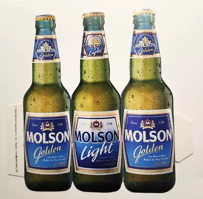 1993 Molson Golden / Molson Light Promo Tavern Tabletop Sign 5.5  X 5  PB58 • $12.99