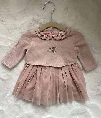 Next Baby Girl 0-1 Months / Upto 1 Month Pink Tutu Rabbit Dress - EASTER • £10