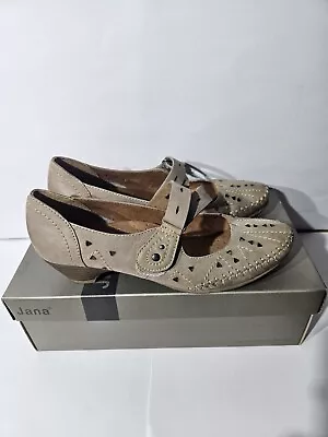 Jana Leather Shoes Womens 4.5 Pepper • £15