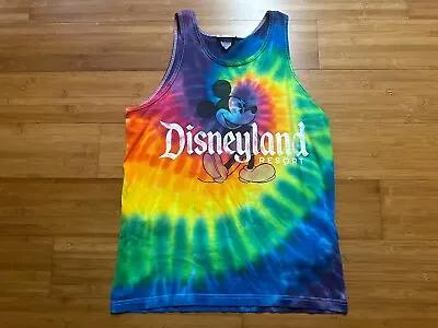 Disney Parks Mickey Mouse Mens Tank Top Tie Dye Disneyland Resort Rainbow MEDIUM • $9.99