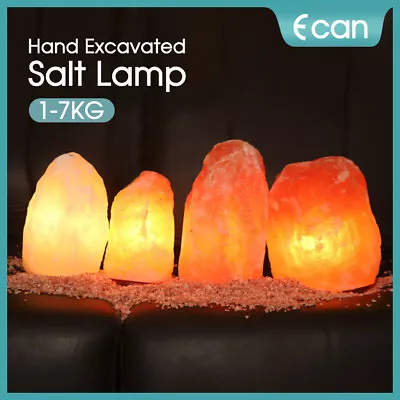 Himalayan Salt Lamp Natural Crystal Rock Shape Dimmer Switch Night Light 1-7 Kg • $17.99