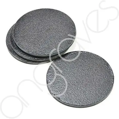 Black Round Frosted Textured Finish Glass Coaster Set Of 4 Mat Home Decor Decora • £8.95