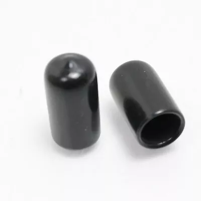 CAPLUGS 1/2  Wide X  1  Tall Round Vinyl End Cap Black Vinyl (10 Pack) • $6.99