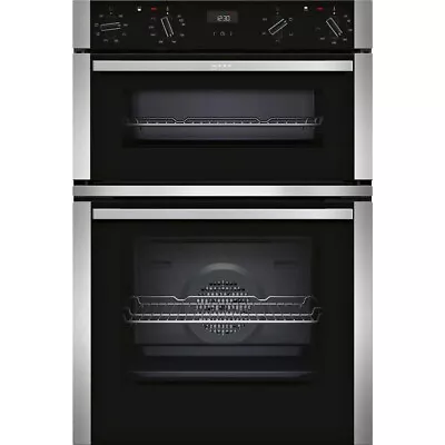 Neff Double Oven U1ACE2HN0B 60cm Graded Stainless Steel Electric (B-46843) • £629