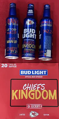 $9.99 • Buy 2021 NFL KANSAS CITY CHIEFS Kingdom Bud Light 16oz Aluminum Beer Bottle #503810