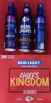 $9.99 • Buy 2021 NFL KANSAS CITY CHIEFS Kingdom Bud Light 16oz Aluminum Beer Bottle #503810