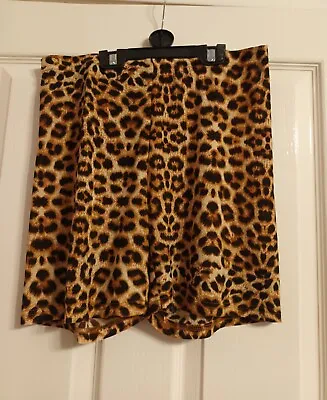 Ladies Leopard  Print Cycle Shorts Size Large 12 14 Brand New In Bag • £1