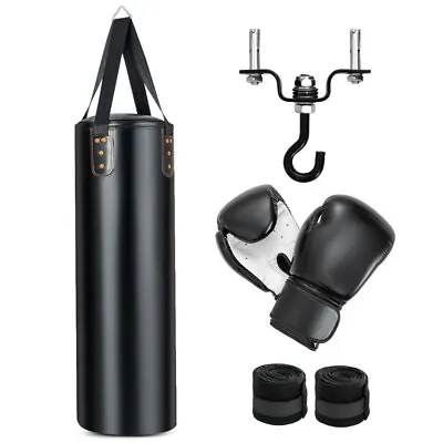 4-In-1 Hanging Boxing Punching Bag Workout Training Gloves Set W/ Ceiling Hook • $58.99