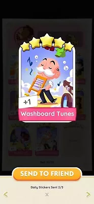 Monopoly Go! 5🌟 Stickers Set 15- Washboard Tunes (READ DESCRIPTION) • $6.99