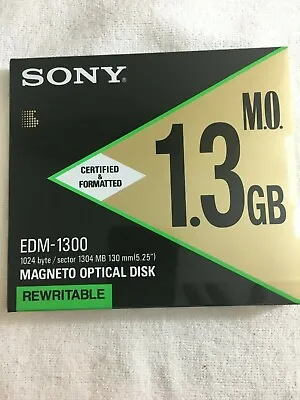 Sony EDM-1300 1.3GB  Rewritable Magneto Optical Disk - NEW Sealed - Lot Of 5. • $73.50