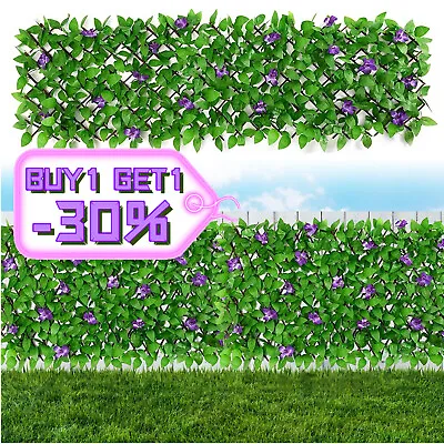 Artificial Hedge Fake Ivy Leaf Garden Fence Privacy Screening Roll Wall Panel • £14.13