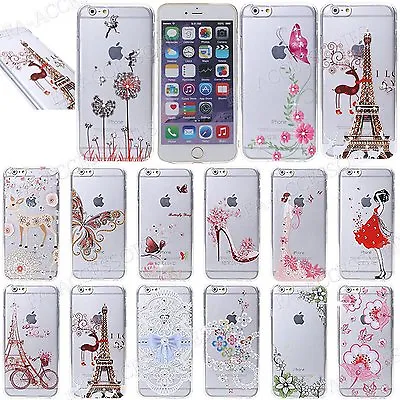 Fashionable Bling Design Case For IPhone 6s/6 5s/5 SE Thin TPU Gel Cover • £1.98