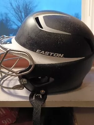 Easton Z5 Batting Helmet Baseball Softball Black Silver With Mask 6 7/8 To 7 5/8 • $9.75