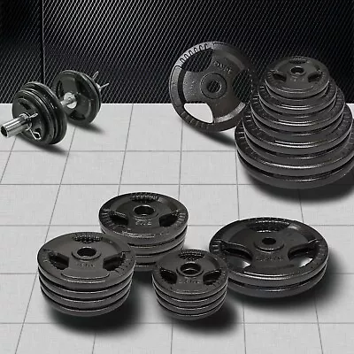 $53.96 • Buy Olympic Cast Iron Hammertone Weight Plate - 1.25kg - 25kg Weight Set Home Gym