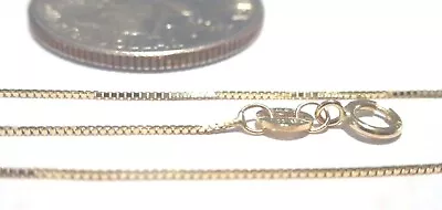 14Kt Yellow Gold Thin 16 Inch .6MM BOX Chain With Gift Box - FREE SHIPPING! • $59.99