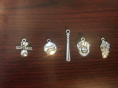 $2 • Buy Baseball Softball Bat Ball Glove Shoe Charm For Bracelet Or Necklace Jewelry 