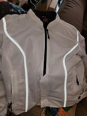 First Gear Motorcycle Jacket Womens Size 2XL White Padded Mesh Riding Coat • $39.99