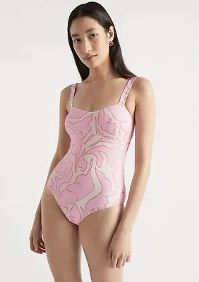 $60 • Buy Bathers - Full Piece Swimwear - Seed - Soft Orchid Flora Pink - Ladies M BNWT