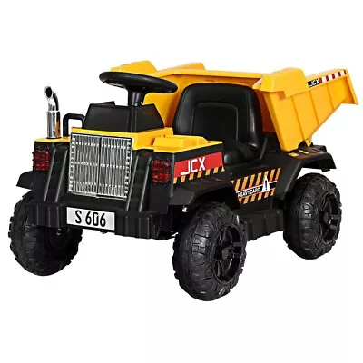 Rigo Kids Ride On Car Dumptruck 12V Electric Bulldozer Toys Cars Battery Yellow • $209.95