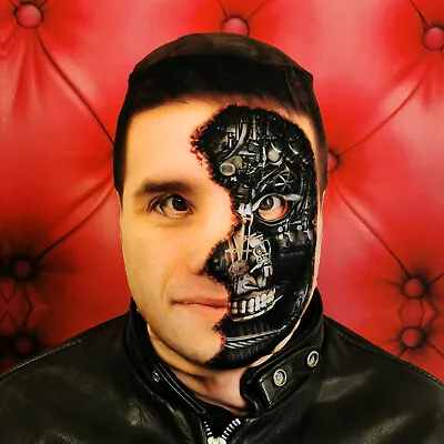 Cyborg Terminator Design 3D Effect Lycra Fabric Face Mask Halloween FS052 • $24.52