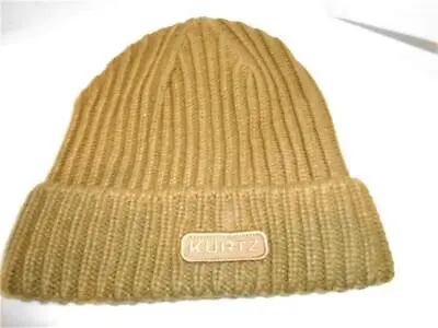 New  A. Kurtz Watchtag Cable Knit Military Khaki Cuffed Beanie Hat MSP $39 S181 • $9.99