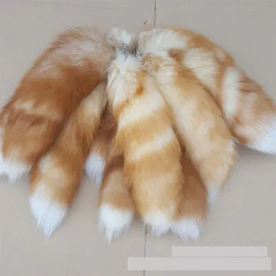 1PC Real Large Crystal Fox Tail Fur Keychain Tassel Bag Tag Charm Bag Pendant • $8.54