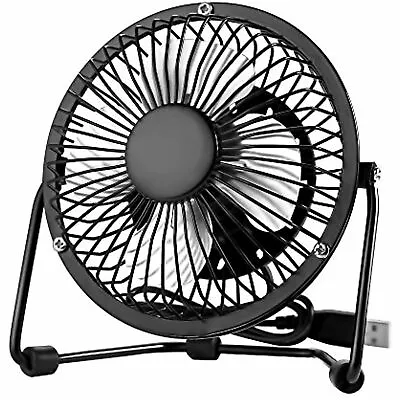 Metal Desk Fan Mini USB In Small Quiet Personal Cooler Portable Table Size UK • £5.99