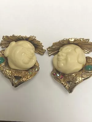 Rare Vintage Har Laughing Buddha Earrings. • $199.99