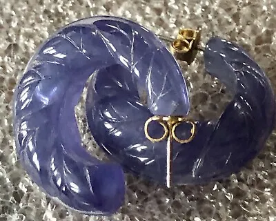 Vintage AVON Purple Lucite Hoop Textured Earrings • $5.50
