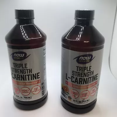 2 X NOW Sports L Carnitine Liquid Triple Strength 3000 Mg Citrus 16 Oz • $35