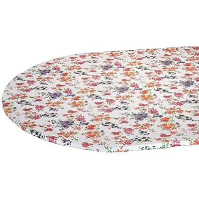 Wildflowers Vinyl Elasticized Banquet Table Cover 52  X 76  OVAL/OBLONG • $15.29