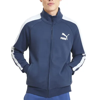 Puma Iconic T7 Full Zip Track Jacket Mens Blue Coats Jackets Outerwear 595383-43 • $24.99