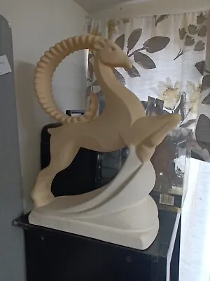 Royal Haeger Pottery Leaping Gazelle Ibex Antelope Art Deco Statue Sculpture 19  • $78.95