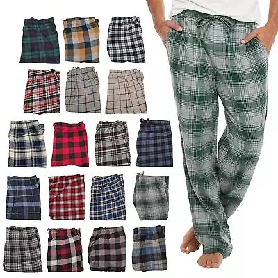 Ex-Brand Mens Pyjamas Lounge Pants Flannel Check Bottoms Trouser Nightwear PJs • £8.99