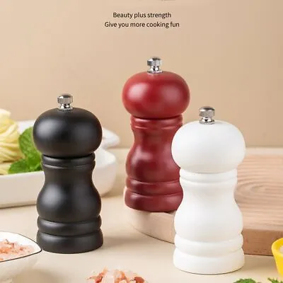 Wood Manual Salt & Pepper Grinder Set Wooden Shaker Wooden Spice Mill • £7.30