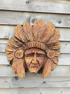 £79.99 • Buy Chainsaw Carving Native American Red Indian Chief / Wood Spirit 