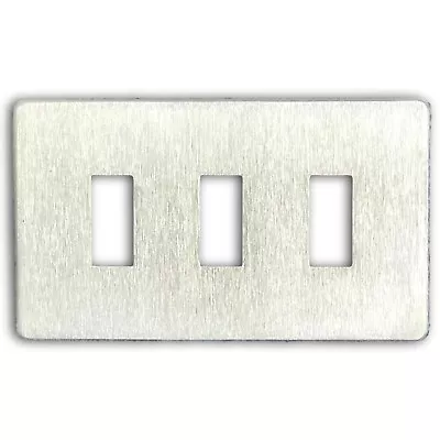 Crabtree 7713/SC Platinum Flatplate Grid Switch Cover Plate Satin Chrome 3 Gang • £12.50