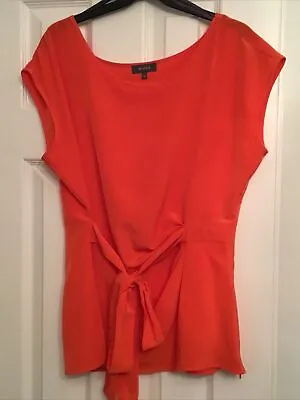 £4.99 • Buy ET VOUS Matalan Orange  Tie Front Sleeve Top Worn Once