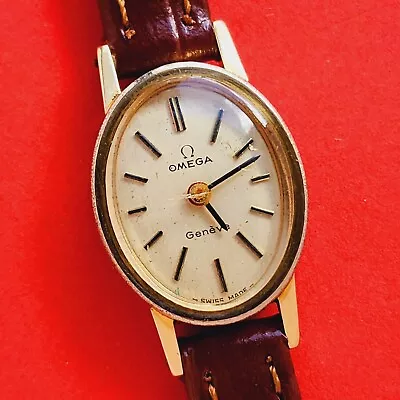 Omega Ladies Watch 1971 Manual Cal 496 Movt 511.363 Brown Leather For Repair • $199