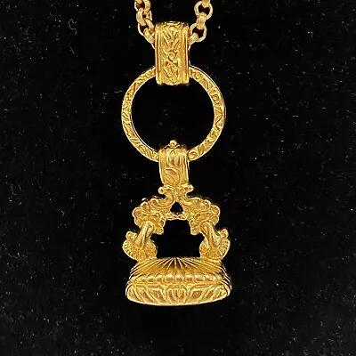 $34.99 • Buy Joan Rivers Stamp Signet Signature Intaglio Wax Etruscan Style Necklace
