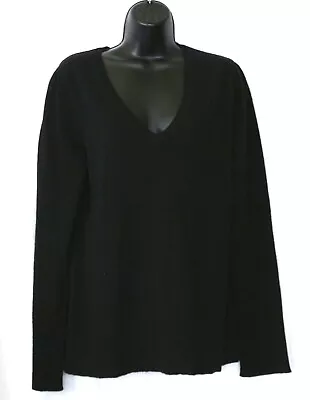 VICTOR ALFARO Black Cashmere VNeck Swtr 40 In Chest 27 In Long Sz XL EXC • $34.99