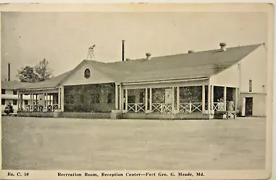 1943 Rec Room Reception Center FORT GEORGE MEADE MD. U. S. Army B&w Pc • $5