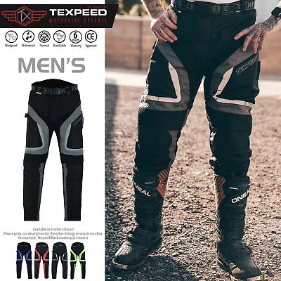 Motorcycle Trousers Armoured Motorbike Waterproof Cordura With New CE Protection • £44.99