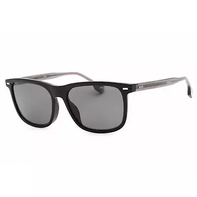 Hugo Boss Men's Sunglasses Grey Polarized Lens Black Frame BOSS 1402/F/S 0807 M9 • $61.89