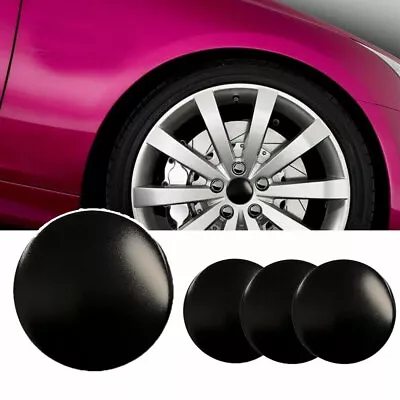 4x 2.2 Car Wheel Center Hub Cap Sticker DOME SHAPE Decal Auto Accessory Black  • $8.33